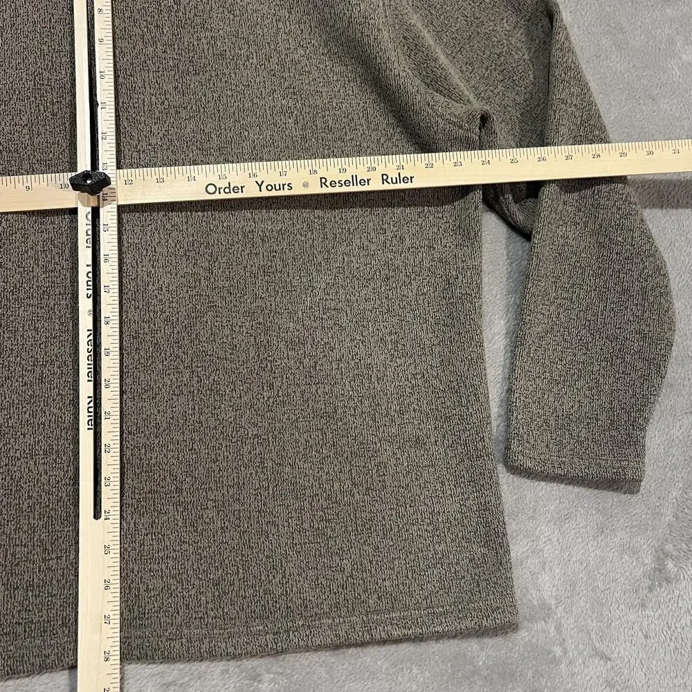 ExOfficio Sweater Mens XL Green Fleece Quarter Snap Pullover Sleeve Pocket Hike